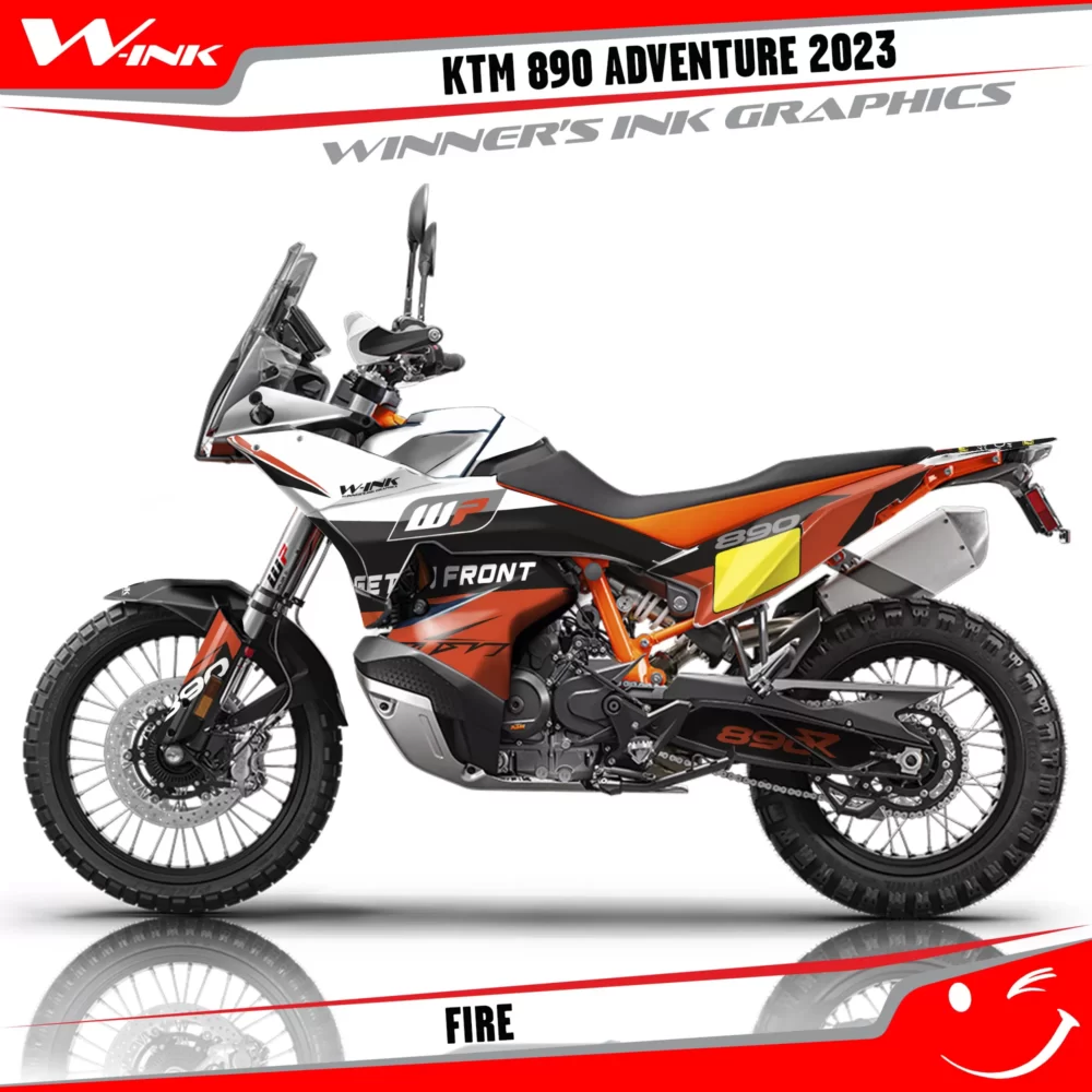 Adventure-890-2023-graphics-kit-and-decals-with-design-Fire