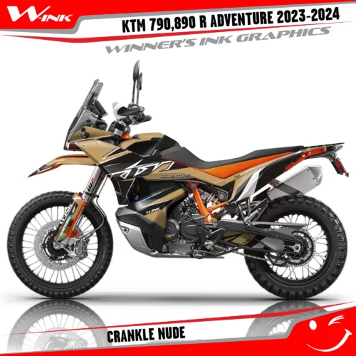 Adventure-790-890-R-2023-2024-graphics-kit-and-decals-with-design-Crankle-Black-Nude