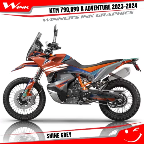 Adventure-790-890-R-2023-2024-graphics-kit-and-decals-with-design-Shine-Standart-Grey