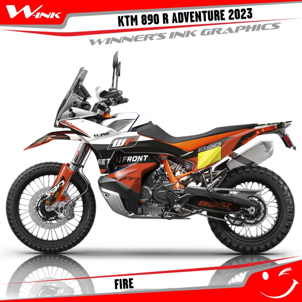 Adventure-890-2023-graphics-kit-and-decals-with-design-Fire