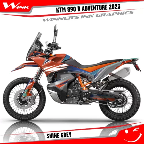 Adventure-890-R-2023-graphics-kit-and-decals-with-design-Shine-Standart-Grey