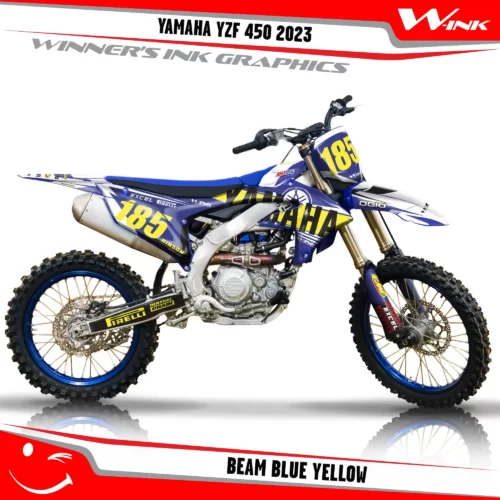 Yamaha-YZF-450-2023-graphics-kit-and-decals-with-design-Beam Blue Yellow