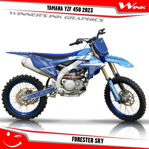 Yamaha-YZF-450-2023-graphics-kit-and-decals-with-design-Forester-Sky
