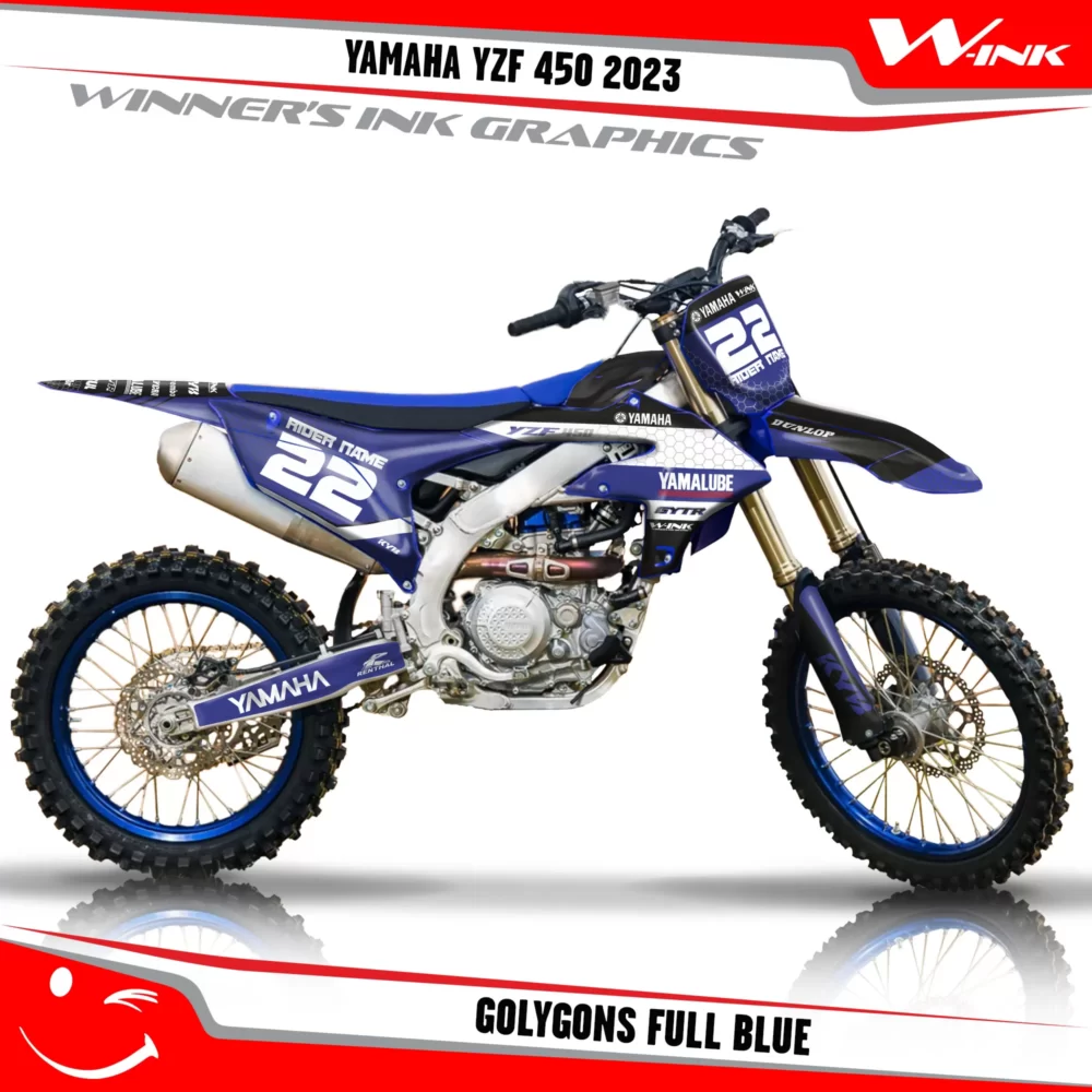 Yamaha-YZF-450-2023-graphics-kit-and-decals-with-design-Golygons-Full-Blue
