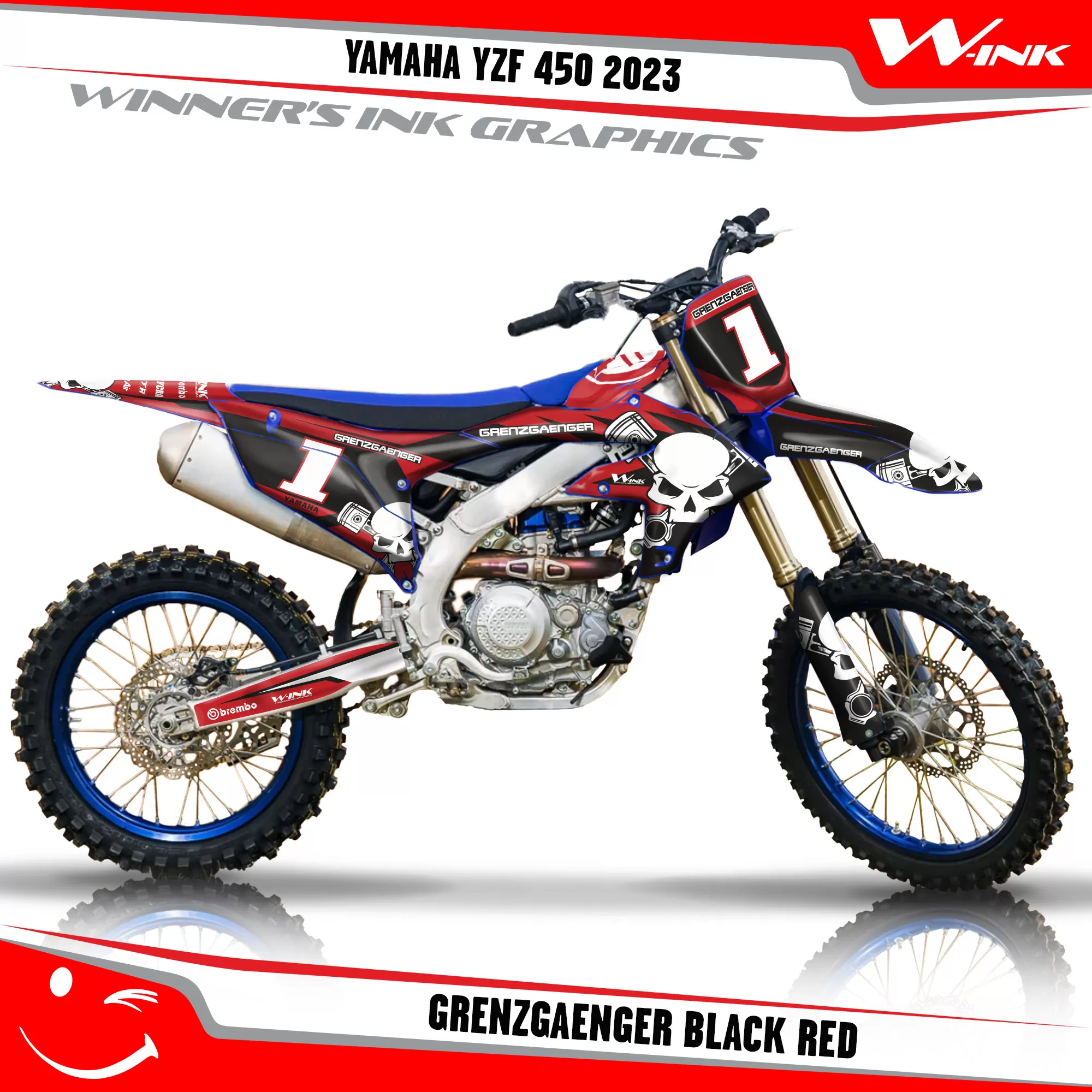 Deco kit for the YZ450F 2023-2025, YZ250F 2024-2026 Grenzgaenger Black
