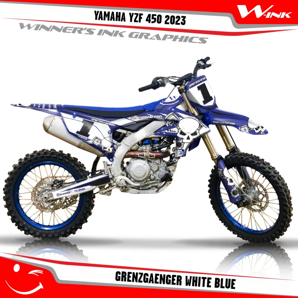 Yamaha-YZF-450-2023-graphics-kit-and-decals-with-design-Grenzgaenger-White-Blue