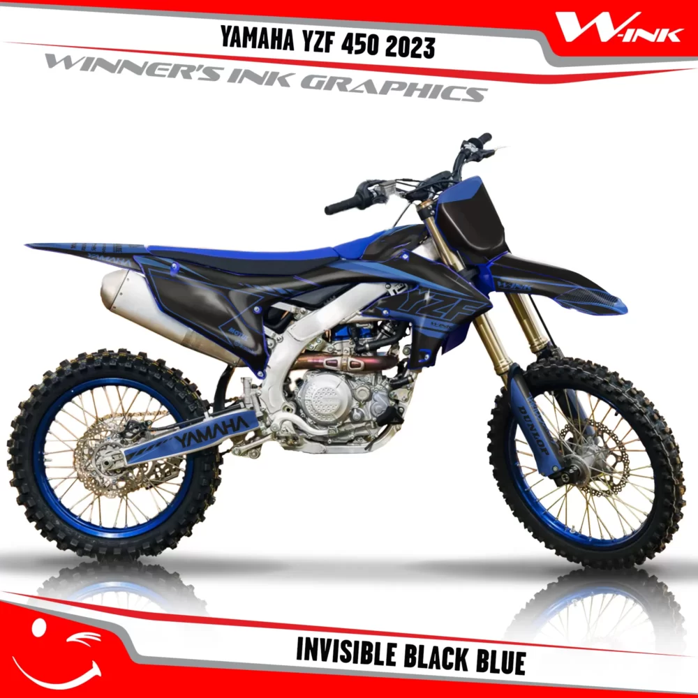 Yamaha-YZF-450-2023-graphics-kit-and-decals-with-design-Invisible-Black-Blue