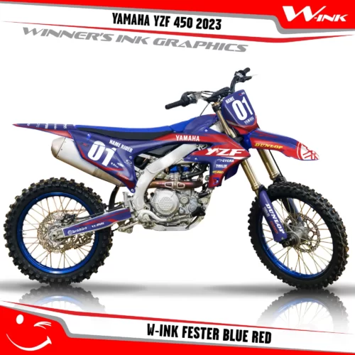 Yamaha-YZF-450-2023-graphics-kit-and-decals-with-design-W-ink-Fester-Blue-Red
