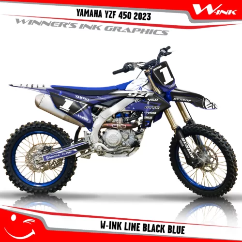 Yamaha-YZF-450-2023-graphics-kit-and-decals-with-design-W-ink-Line-Black-Blue