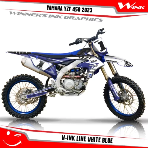 Yamaha-YZF-450-2023-graphics-kit-and-decals-with-design-W-ink-Line-White-Blue