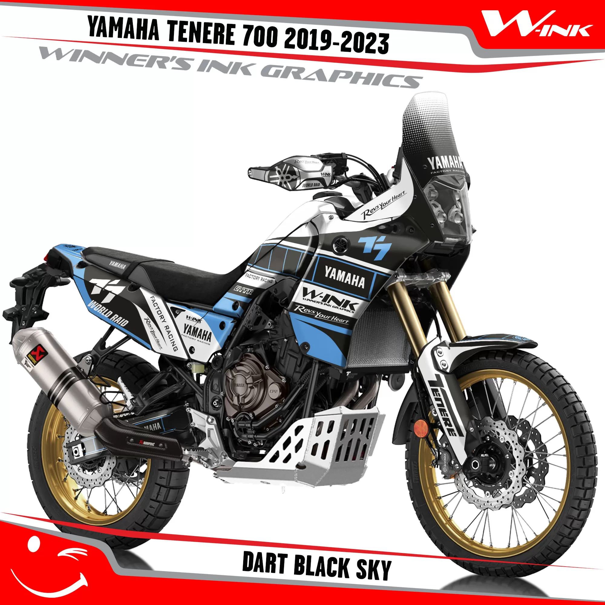 Yamaha-Tenere-700-2019-2020-2021-2022-2023-graphics-kit-and-decals-with-desing-Dart-Black-Sky