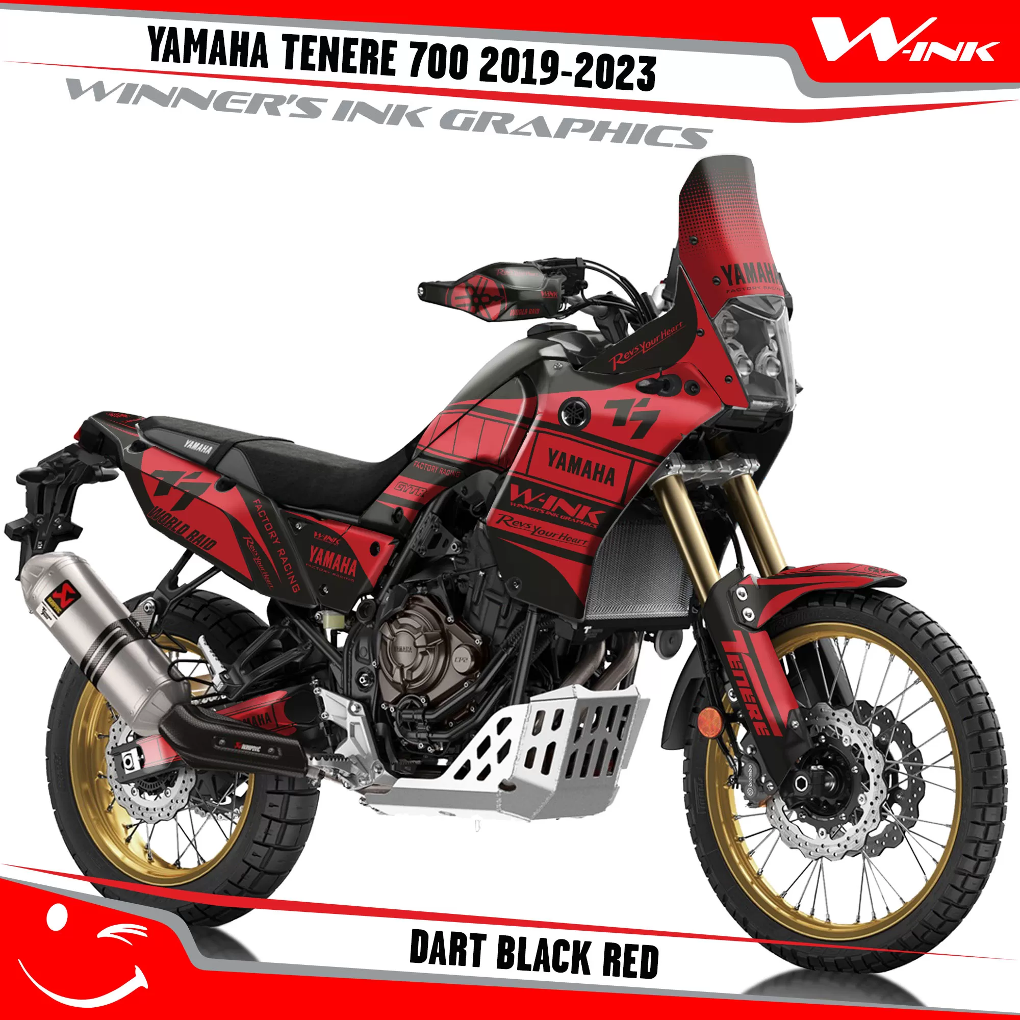 Yamaha-Tenere-700-2019-2020-2021-2022-2023-graphics-kit-and-decals-with-desing-Dart-Full-Black-Red
