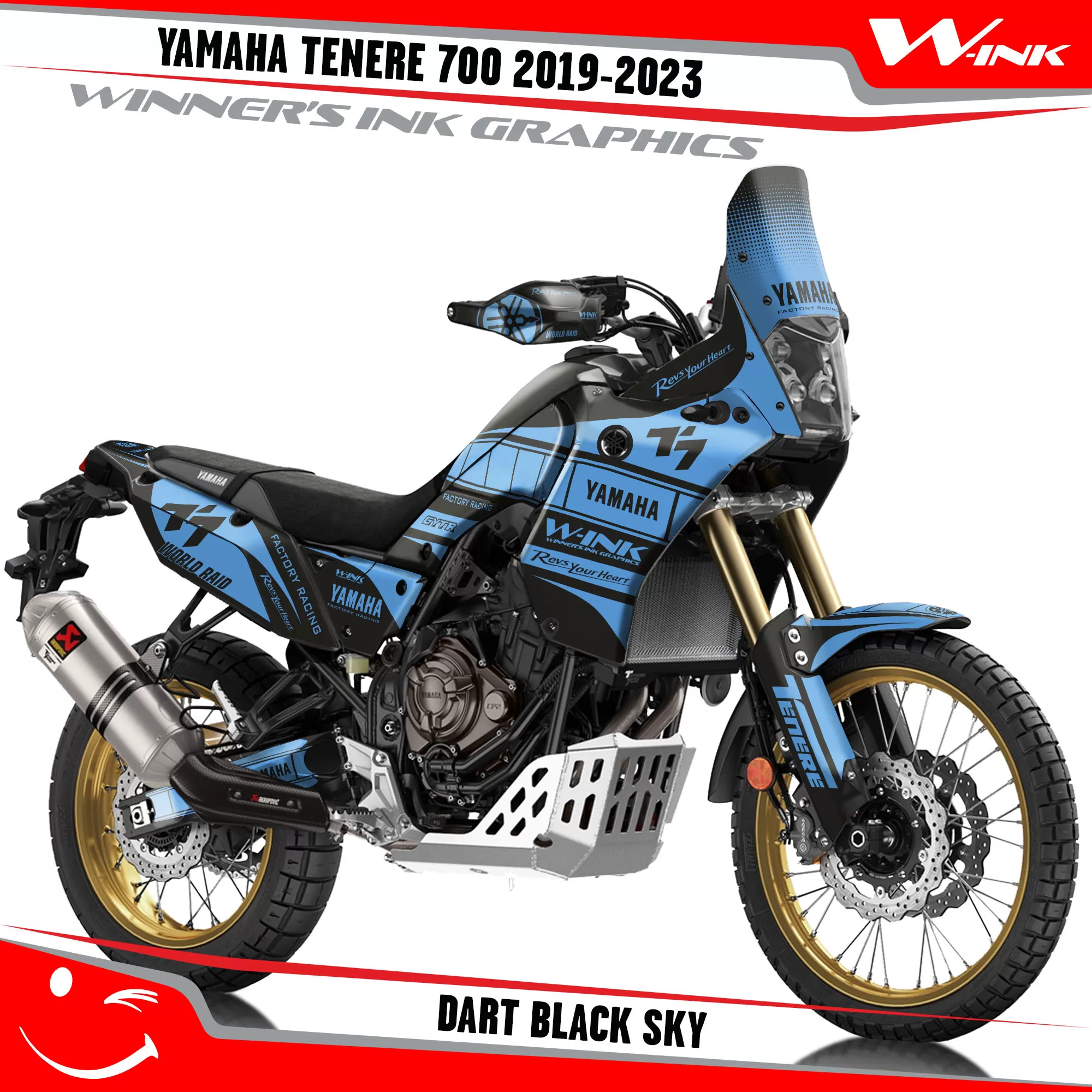 Yamaha-Tenere-700-2019-2020-2021-2022-2023-graphics-kit-and-decals-with-desing-Dart-Full-Black-Sky