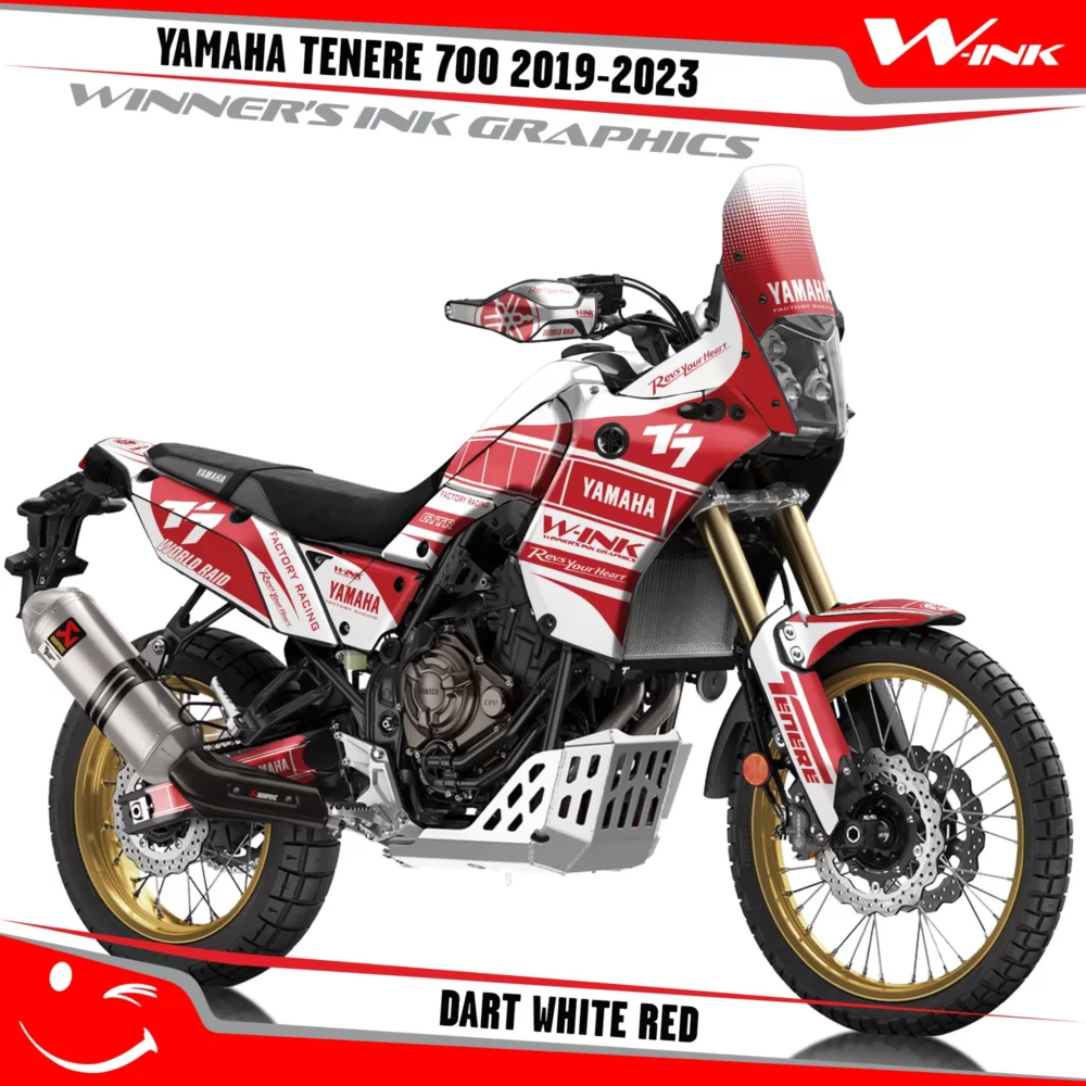 Yamaha-Tenere-700-2019-2020-2021-2022-2023-graphics-kit-and-decals-with-desing-Dart-Full-White-Red