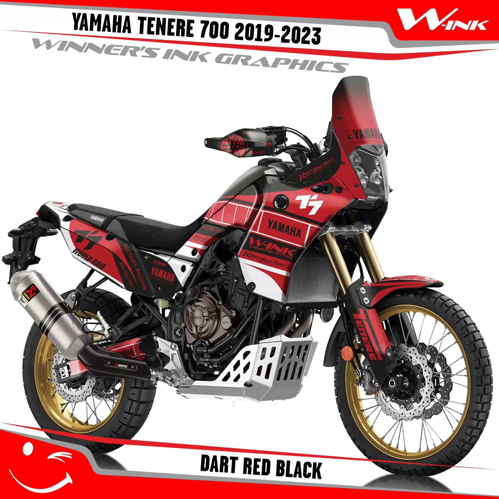 Yamaha-Tenere-700-2019-2020-2021-2022-2023-graphics-kit-and-decals-with-desing-Dart-Red-Black