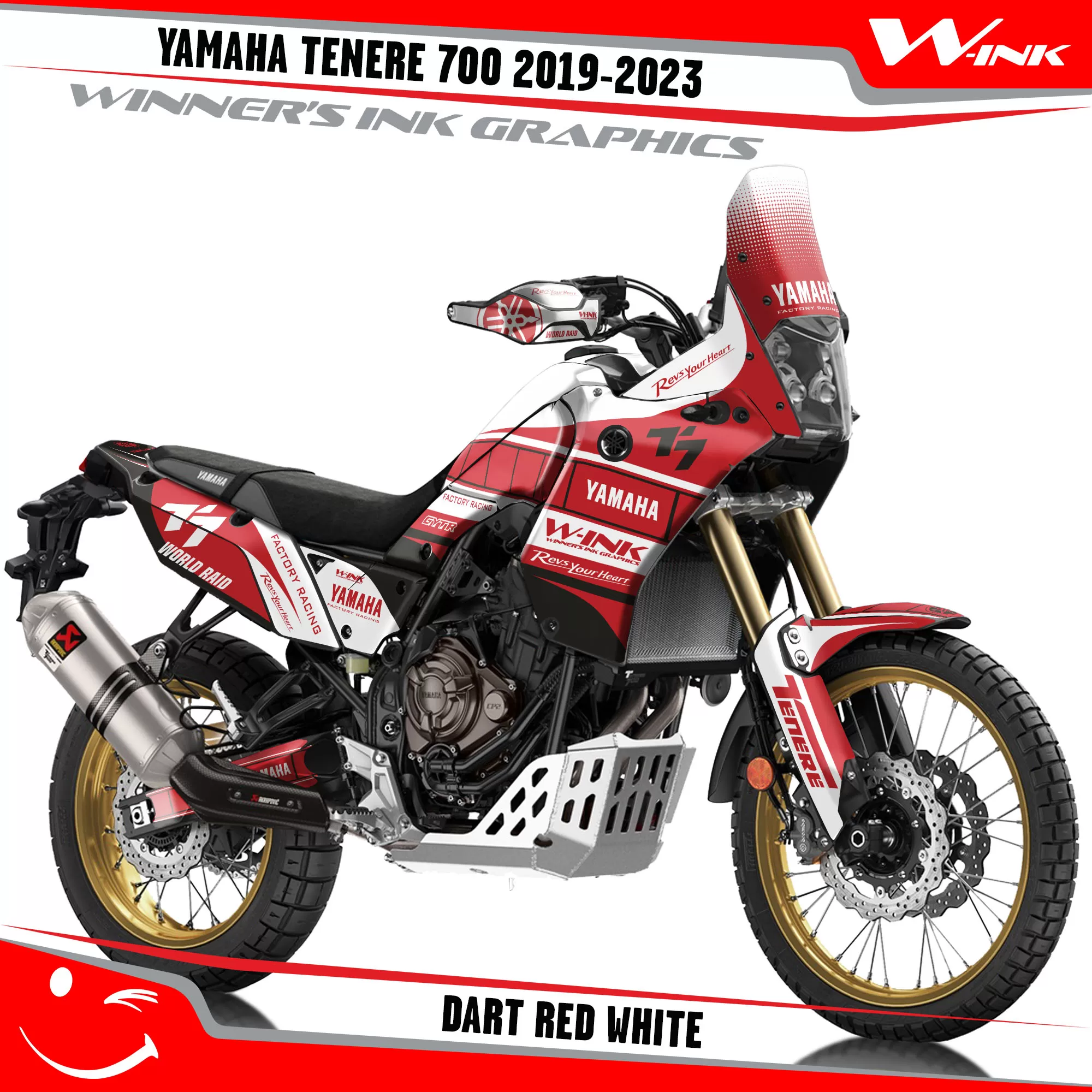Yamaha-Tenere-700-2019-2020-2021-2022-2023-graphics-kit-and-decals-with-desing-Dart-Red-White