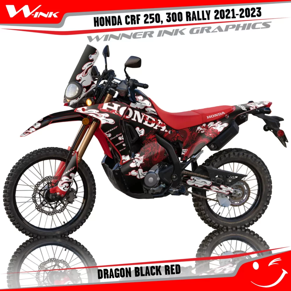 Honda-CRF-250-300-RALLY-2021-2022-2023-graphics-kit-and-decals-Dragon-Black-Red