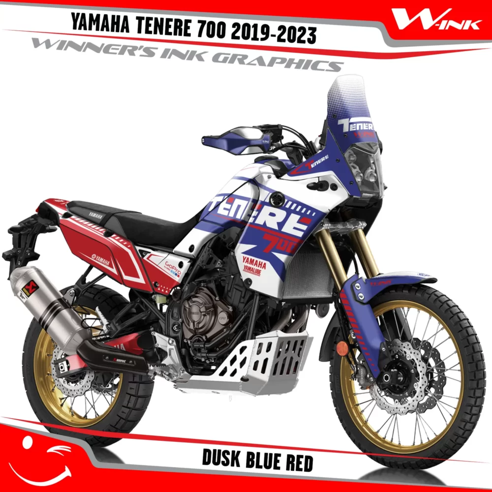 Yamaha-Tenere-700-2019-2020-2021-2022-2023-graphics-kit-and-decals-with-desing-Dusk-White-Blue-Red