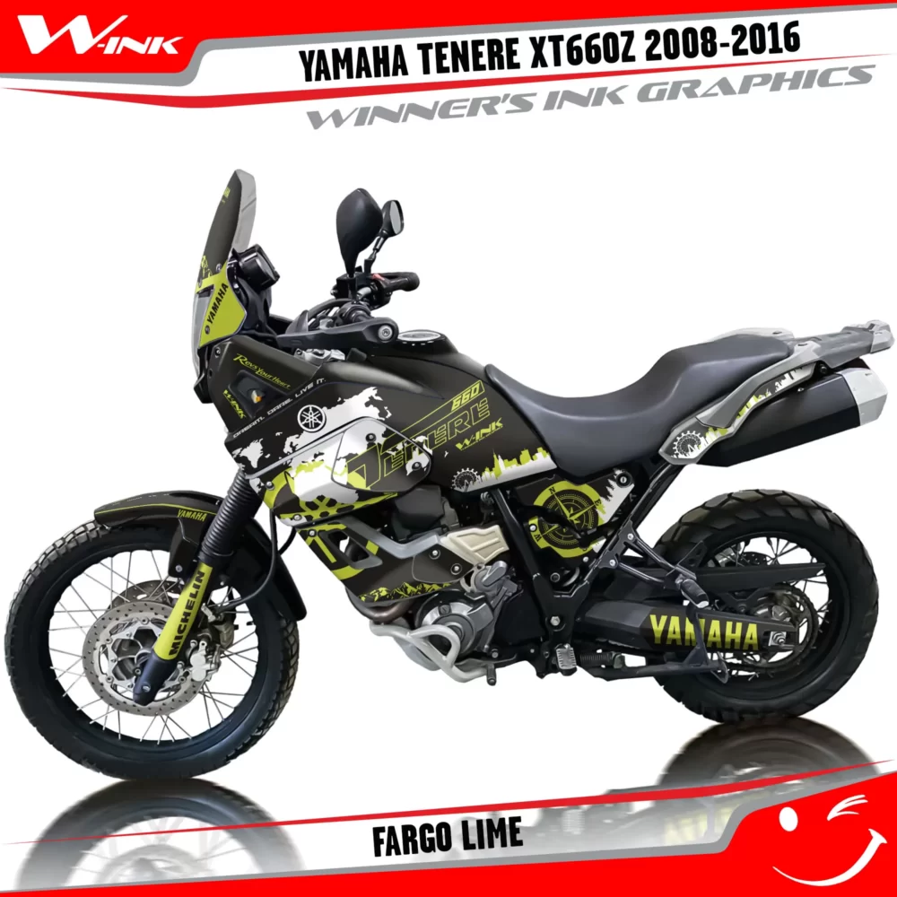 Yamaha-XT660Z-2008-2009-2010-2011-2012-2013-2014-2015-2016-graphics-kit-and-decals-with-design-Fargo-Black-Lime
