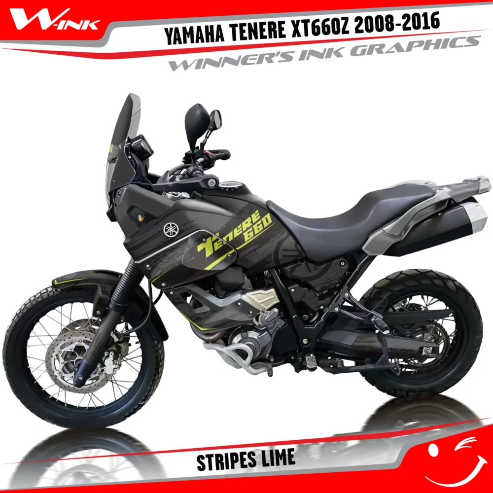 Yamaha-XT660Z-2008-2009-2010-2011-2012-2013-2014-2015-2016-graphics-kit-and-decals-with-design-Stripes-Black-Lime