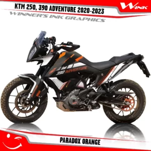 Adventure-390-2020-2021-2022-2023-graphics-kit-and-decals-with-designs-Paradox-Black-Orange