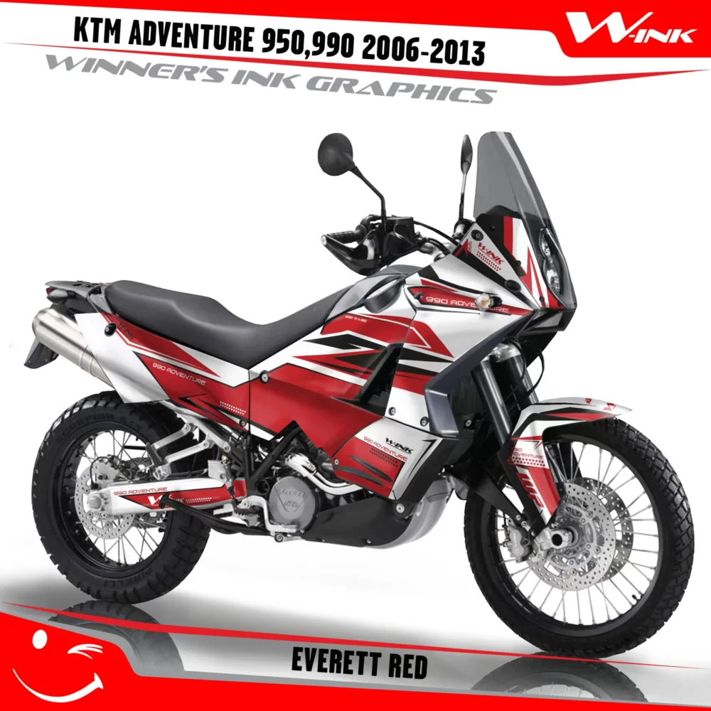 For-KTM-Adventure-950-990-2006-2007-2008-2009-2010-2011-2012-2013-graphics-kit-and-decals-with-designs-Everett-White-Red