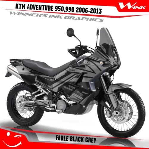For-KTM-Adventure-950-990-2006-2007-2008-2009-2010-2011-2012-2013-graphics-kit-and-decals-with-designs-Fable-Black-Grey
