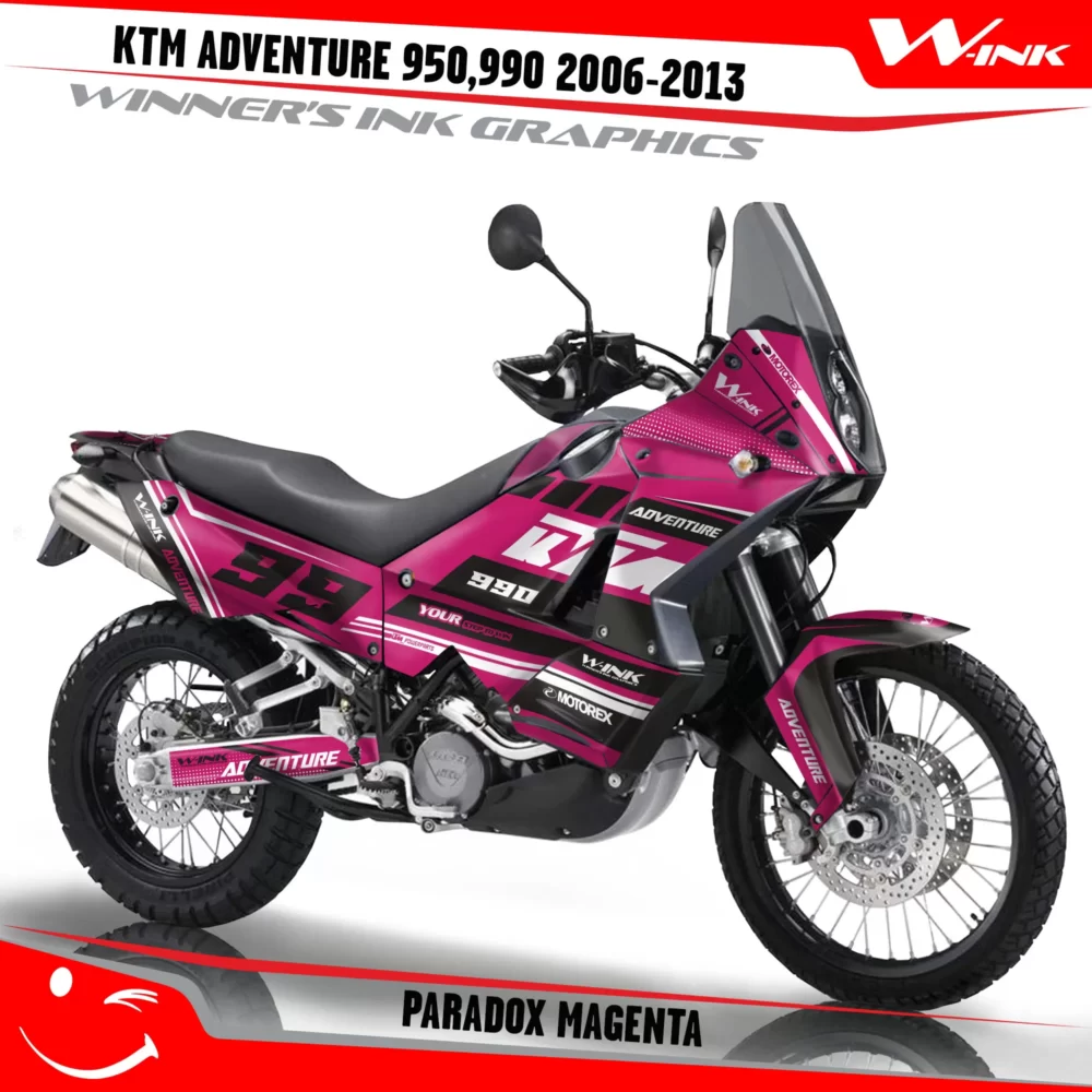 For-KTM-Adventure-950-990-2006-2007-2008-2009-2010-2011-2012-2013-graphics-kit-and-decals-with-designs-Paradox-Full-Magenta