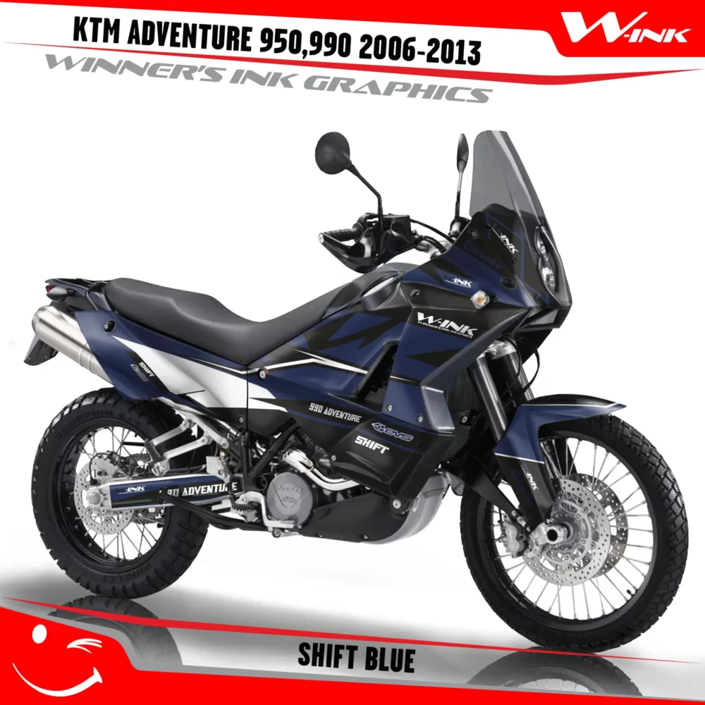 For-KTM-Adventure-950-990-2006-2007-2008-2009-2010-2011-2012-2013-graphics-kit-and-decals-with-designs-Shift-Black-Blue