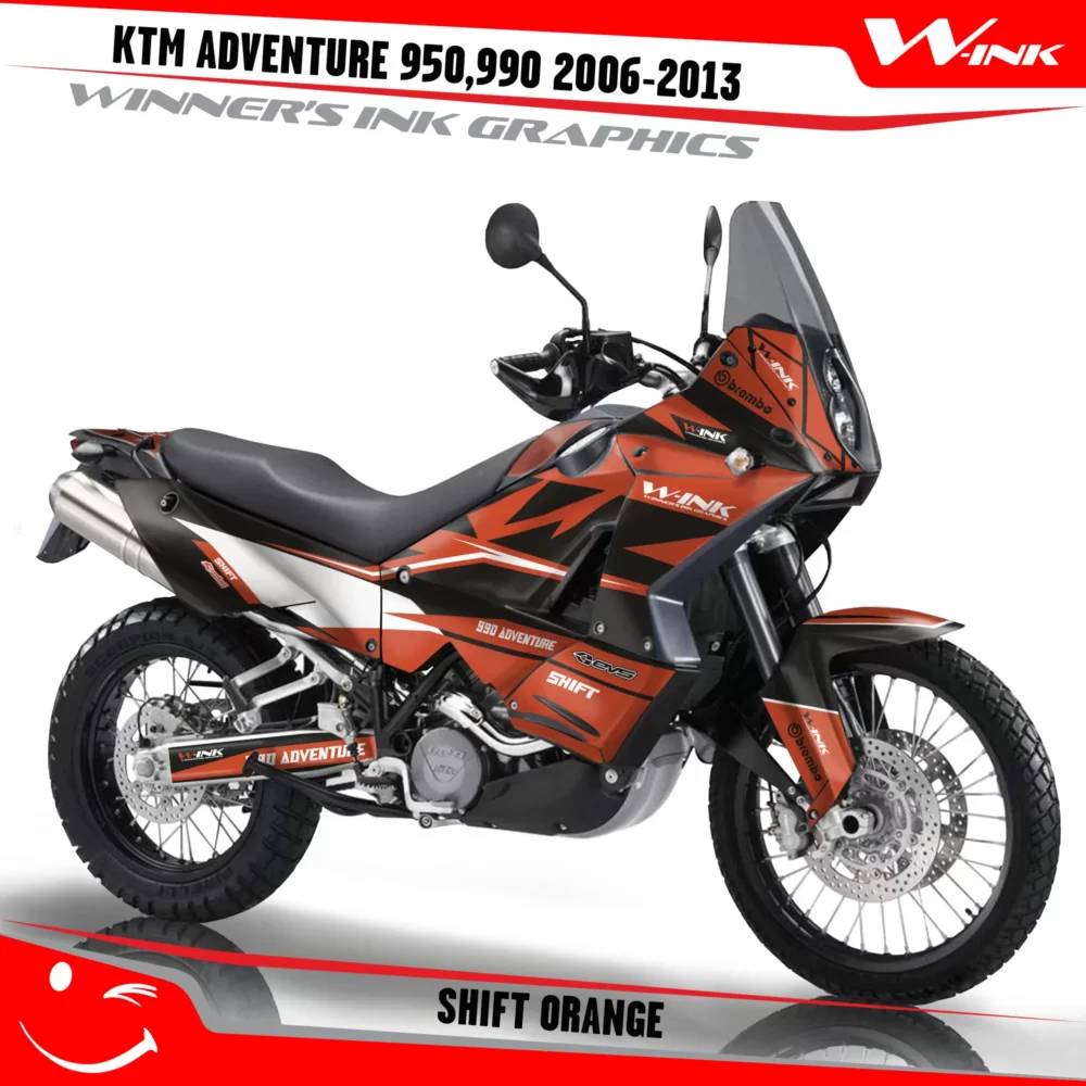 For-KTM-Adventure-950-990-2006-2007-2008-2009-2010-2011-2012-2013-graphics-kit-and-decals-with-designs-Shift-Standart-Orange