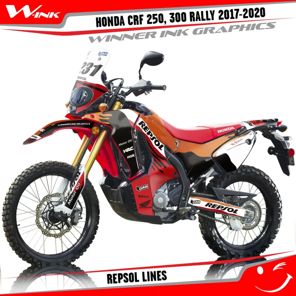 Honda-CRF-250-300-RALLY-2017-2018-2019-2020-graphics-kit-and-decals-Repsol-Lines