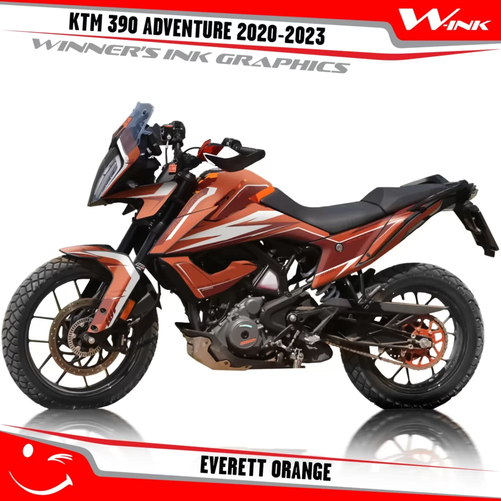Adventure-390-2020-2021-2022-2023-graphics-kit-and-decals-with-designs-Everett-Full-Orange