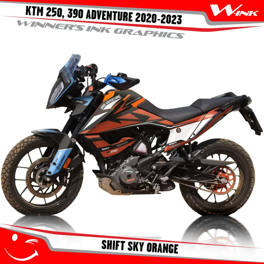 Adventure-390-2020-2021-2022-2023-graphics-kit-and-decals-with-designs-Shift-Colourful-Sky-Orange