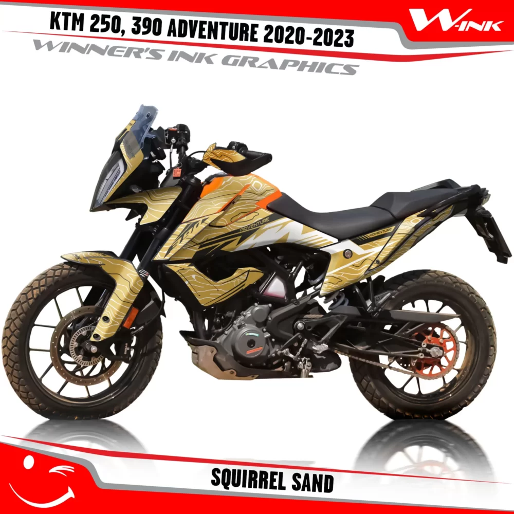 Adventure-390-2020-2021-2022-2023-graphics-kit-and-decals-with-designs-Squirrel-Full-Sand