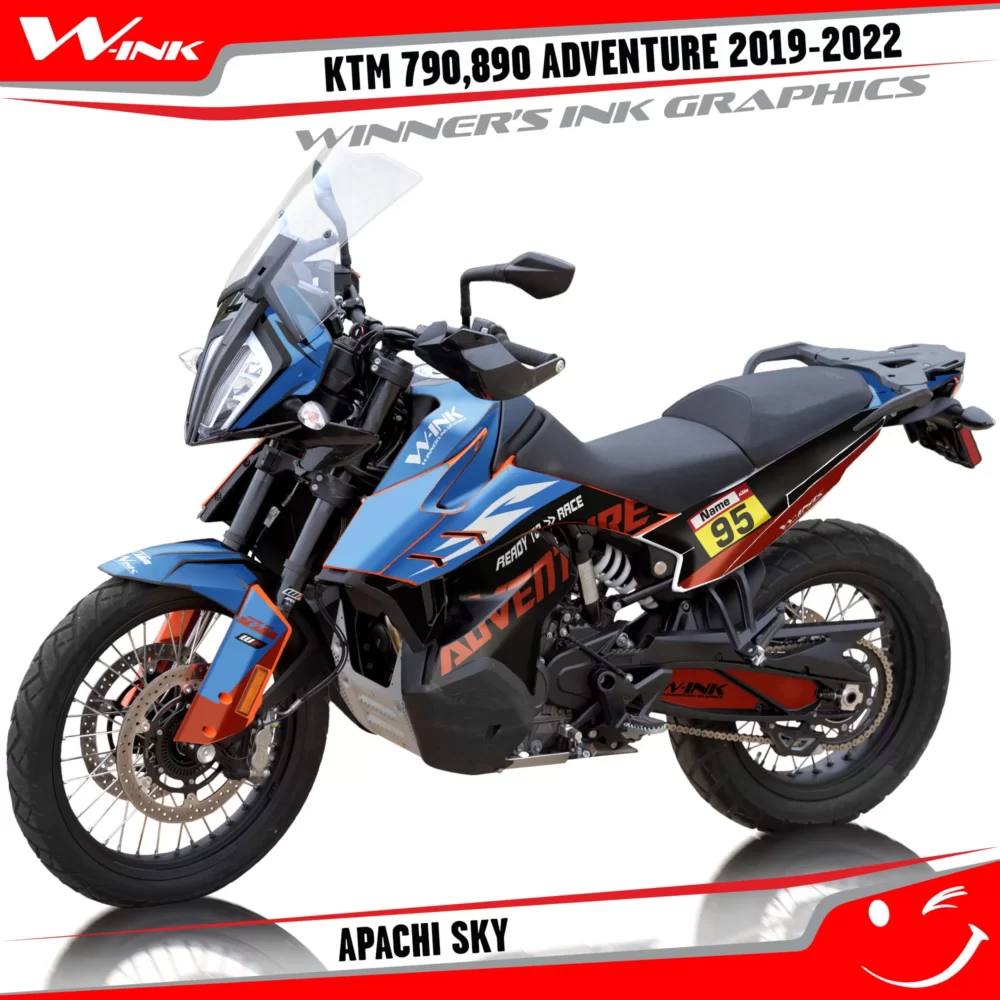 Adventure-790-890-2019-2020-2021-2022-graphics-kit-and-decals-with-designs-Apachi-Black-Sky