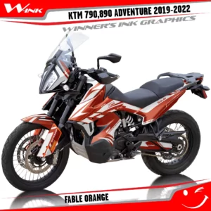 Adventure-790-890-2019-2020-2021-2022-graphics-kit-and-decals-with-designs-Fable-Full-White-Orange