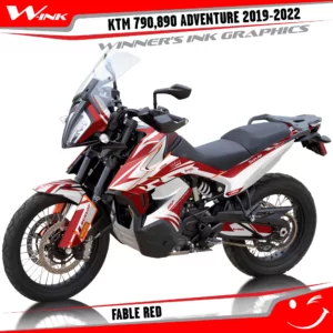 Adventure-790-890-2019-2020-2021-2022-graphics-kit-and-decals-with-designs-Fable-White-Red