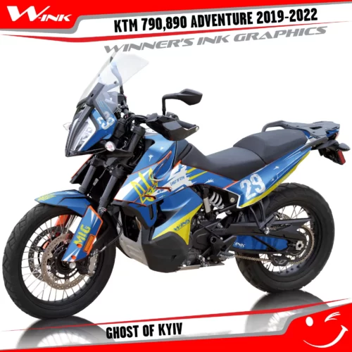 Adventure-790-890-2019-2020-2021-2022-graphics-kit-and-decals-with-designs-Ghost-of-Kyiv