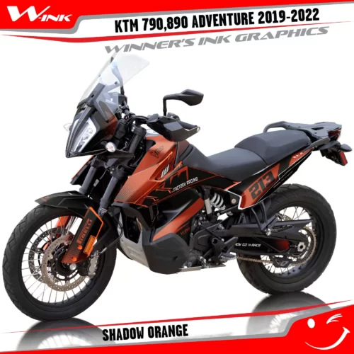 Adventure-790-890-2019-2020-2021-2022-graphics-kit-and-decals-with-designs-Shadow-Black-Orange