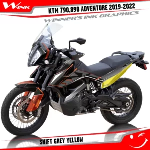 Adventure-790-890-2019-2020-2021-2022-graphics-kit-and-decals-with-designs-Shift-Colourful-Orange-Grey-Yellow