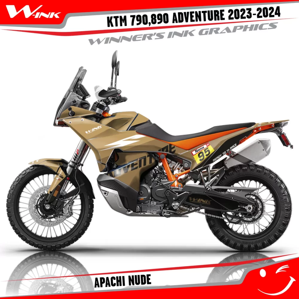 Adventure-790-890-2023-2024-graphics-kit-and-decals-with-design-Apachi-Full-Nude
