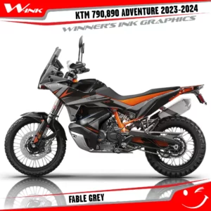 Adventure-790-890-2023-2024-graphics-kit-and-decals-with-design-Fable-Colouful-Black-Grey