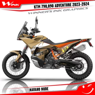 Adventure-790-890-2023-2024-graphics-kit-and-decals-with-design-Navaho-Full-Nude