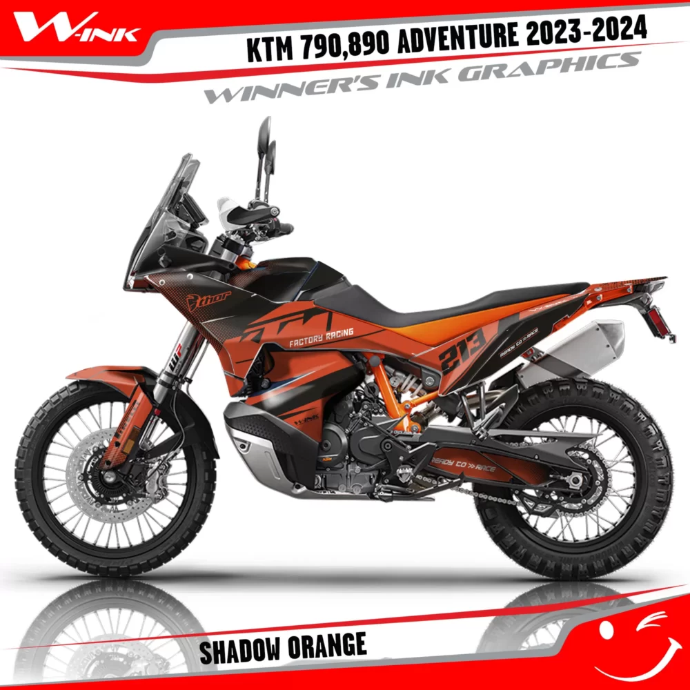 Adventure-790-890-2023-2024-graphics-kit-and-decals-with-design-Shadow-Black-Orange1