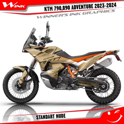 Adventure-790-890-2023-2024-graphics-kit-and-decals-with-design-Standart-Full-Nude