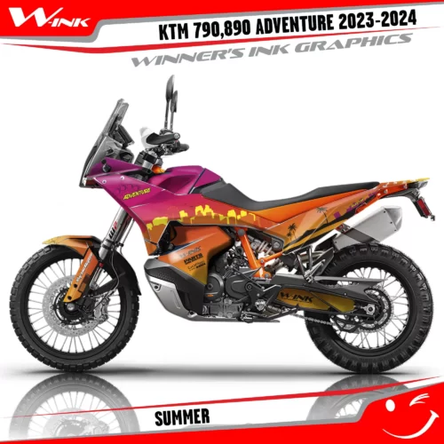 Adventure-790-890-2023-2024-graphics-kit-and-decals-with-design-Summer