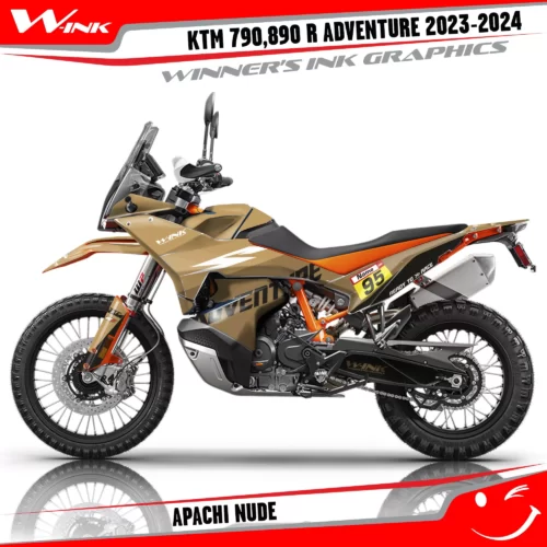 Adventure-790-890-R-2023-2024-graphics-kit-and-decals-with-design-Apachi-Full-Nude