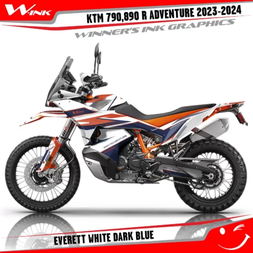 Adventure-790-890-R-2023-2024-graphics-kit-and-decals-with-design-Everett-Colourful-White-Dark-Blue