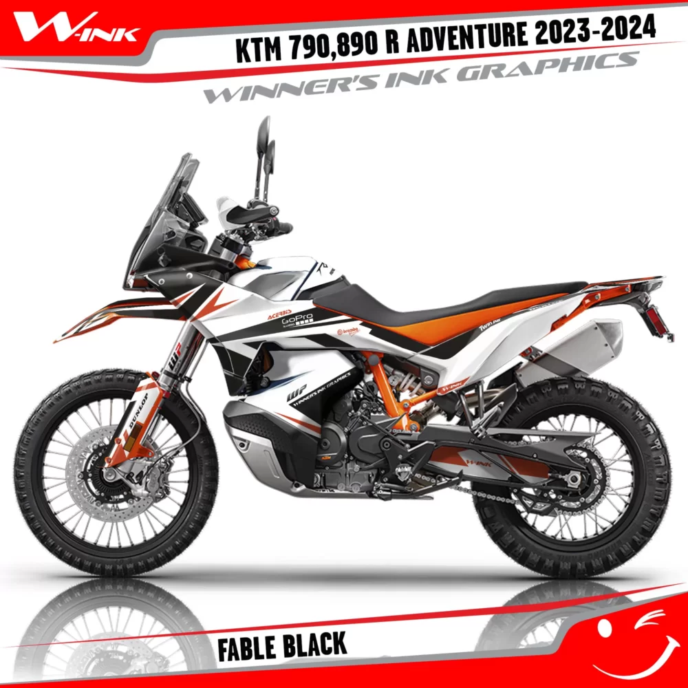 Adventure-790-890-R-2023-2024-graphics-kit-and-decals-with-design-Fable-Colouful-White-Black