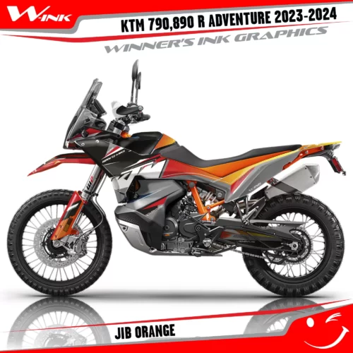 Adventure-790-890-R-2023-2024-graphics-kit-and-decals-with-design-Jib-Colourful-Orange